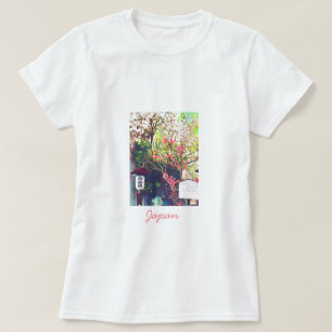 Japanse landschapslang t-shirt