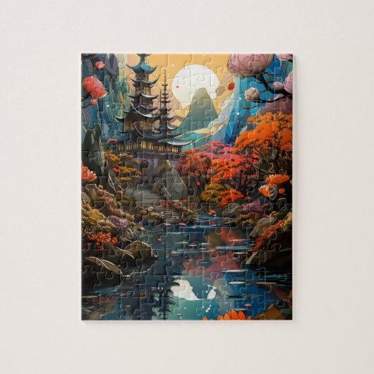 Japanse landschapspuzzel legpuzzel (Verticaal)