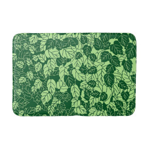 Japanse Leaf Print, Emerald and Lime Green Badmat