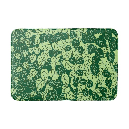 Japanse Leaf Print, Emerald and Lime Green Badmat (Voorkant)
