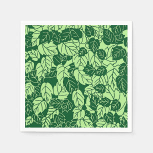 Japanse Leaf Print, Emerald and Lime Green Servet