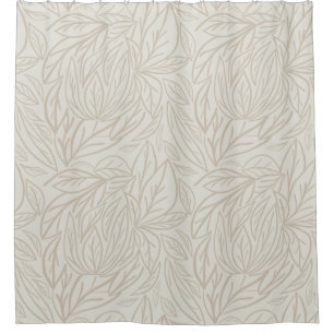 Japanse lijnkunst laat minimaal neutraal beige ach douchegordijn