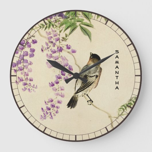 Japanse  Lila reservewandklok Grote Klok (Voorkant)