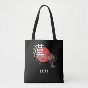 Japanse Lofi Hip Hop Kanji Cherry Blossom Lofi Draagtas