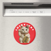 Japanse Lucky Cat Charm Magneet (Insitu (Vaatwasser))