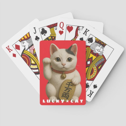 Japanse Lucky Cat Charm Pokerkaarten (Achterkant)