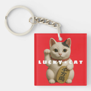 Japanse Lucky Cat Charm Sleutelhanger