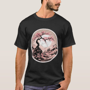 Japanse Maan Sakura Tuin Geisha Mount Fuji Cher T-shirt