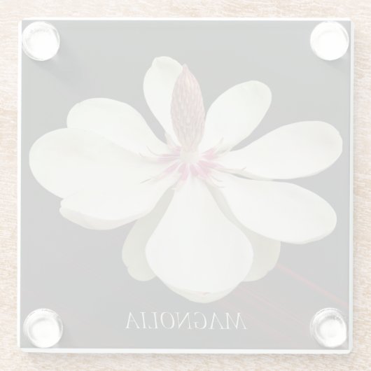 Japanse Magnolia Bloom Bloemen Glazen Onderzetter (Achterkant)