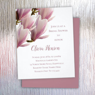 Japanse Magnolia Budget Bridal Shower Uitnodiging Flyer