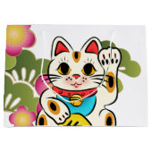 Japanse maneki Neko Sakura Gift Bag Large Cadeauzakje (Voorkant)