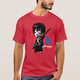 Japanse Manga Anime Samurai Warrior Boy Red Sun T-shirt