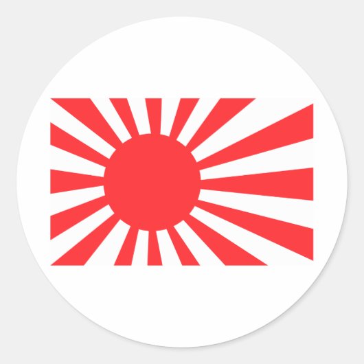 Japanse marine vlag ronde sticker (Voorkant)