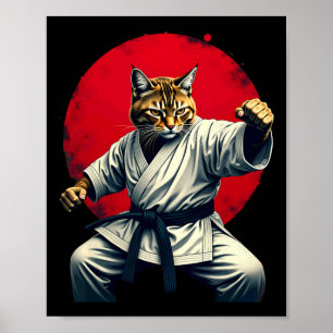 Japanse Martial Art Judo Karate Kat Voor Mannen Vr Poster