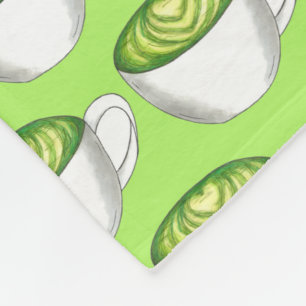 Japanse Matcha Green Tea Latte Teacup Foodie Fleece Deken