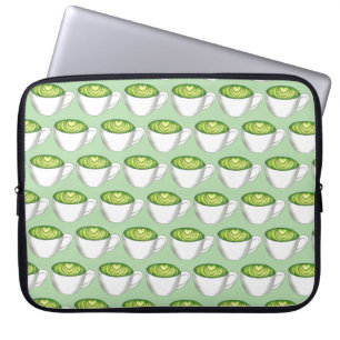 Japanse Matcha Green Tea Latte Teacup Foodie Laptop Sleeve