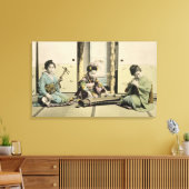 Japanse meisjes die de flute, 'koto' en de samis s canvas afdruk (Insitu (Woonkamer))