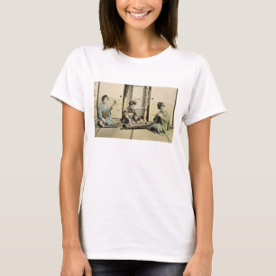 Japanse meisjes die de flute, 'koto' en de samis s t-shirt