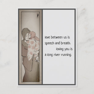 Japanse moeder- en kinderpostkaart, echte liefdesp briefkaart