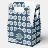 Japanse monogram van het strijkpatroon van het lan bedankdoosjes (Geopend)