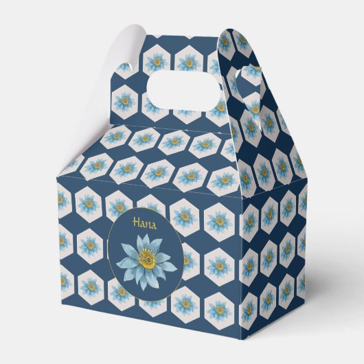 Japanse monogram van het strijkpatroon van het lan bedankdoosjes (Voorkant Zijde)