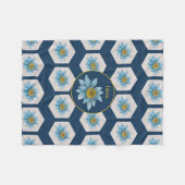 Japanse monogram van het strijkpatroon van het lan fleece deken (Voorkant (Horizontaal))