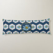 Japanse monogram van het strijkpatroon van het lan lichaamskussen (Achterkant)