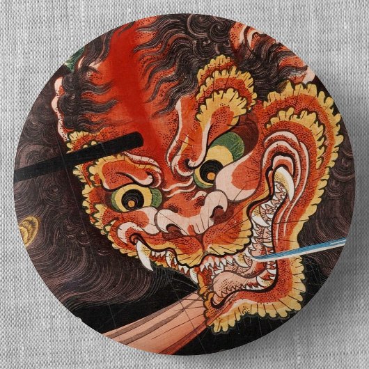  Japanse monster: Oni King Shutendoji Ronde Button 5,7 Cm