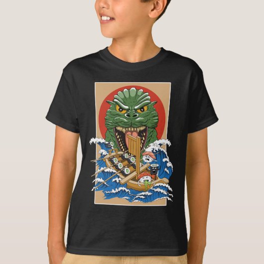 Japanse monster Sushi Lover T-shirt (Voorkant)