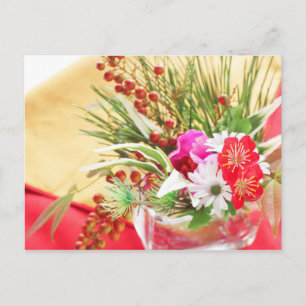 Japanse nieuwjaarsbloemen feestdagenkaart