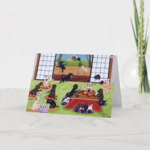 Japanse nieuwjaarslabradors feestdagen kaart