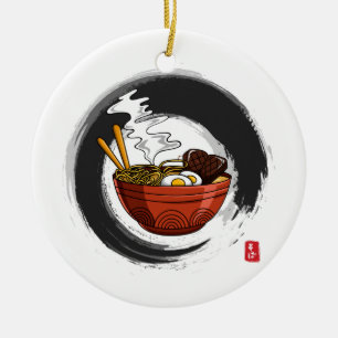 Japanse nodle Soup Ramen Soba gepersonaliseerd Keramisch Ornament