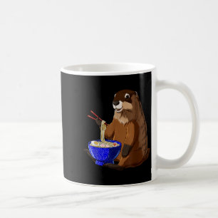 Japanse Noedels Kawaii Ramen Kom Funny Groundhog Koffiemok