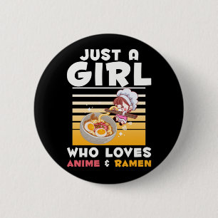 Japanse noedels Ramen Anime Girl Manga Otaku Ronde Button 5,7 Cm