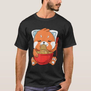 Japanse Noedels Rode Panda Eating Ra T-shirt