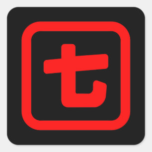 Japanse nummer zeven 七 【 Nana 】 Kanji Vierkante Sticker