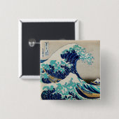 Japanse oceaangolven asthetische strand esthet vierkante button 5,1 cm (Voorkant /achterkant)