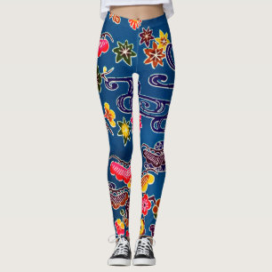 Japanse Okinawan-kleurstof (Bingata) Leggings