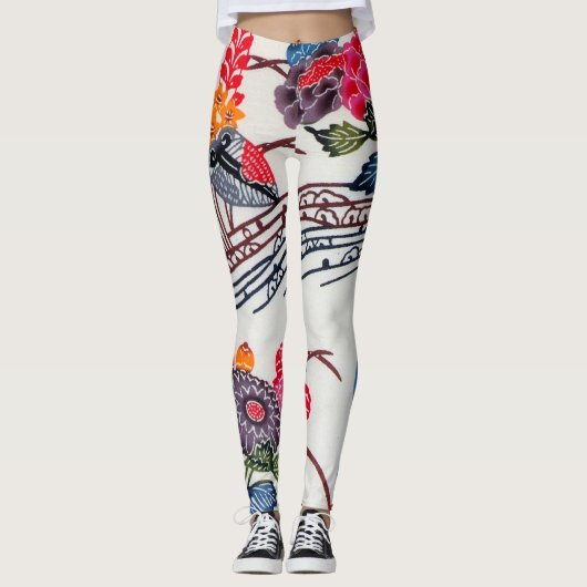 Japanse Okinawan-kleurstof (Bingata) Leggings (Voorkant)