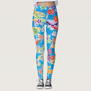 Japanse Okinawan-kleurstof (Bingata) Leggings