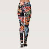 Japanse Okinawan-kleurstof (Bingata) Leggings (Achterkant)