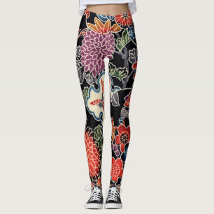 Japanse Okinawan-kleurstof (Bingata) Leggings