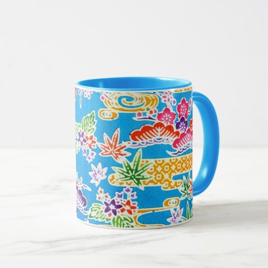 Japanse Okinawan-kleurstof (Bingata) Mok (Voorkant rechts)