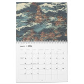 Japanse olieverschilderingslandschap kalender (Mar 2026)