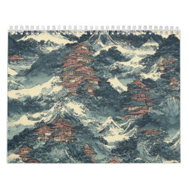 Japanse olieverschilderingslandschap kalender