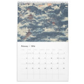 Japanse olieverschilderingslandschap kalender (Feb 2026)