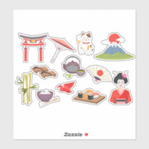 Japanse oosterse esthetische Stickers