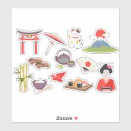 Japanse oosterse esthetische Stickers