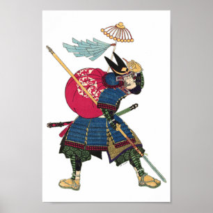 Japanse oosterse Samurai arrior Poster