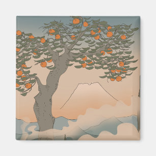 Japanse Oranje boom in de nevel Magneet